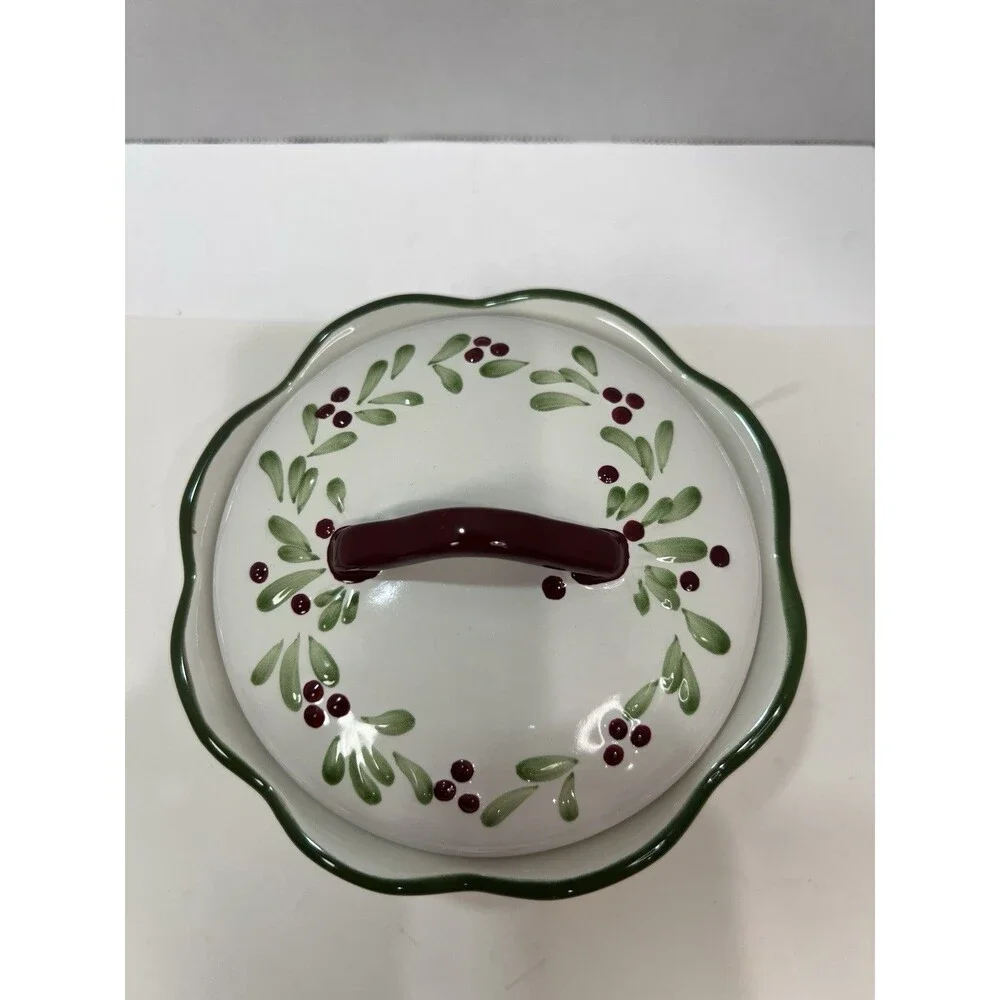 Nikko Holiday Hearth Christmas Bowl Candy Dish Lid Trinket Box 5